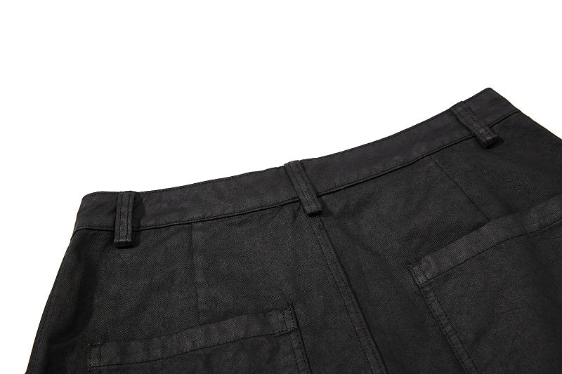 Yiaknis Black Wide-Leg Cargo Shorts with Drawstring Hems – photo 15