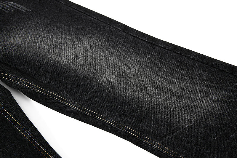 Yiaknis Black Washed Flared Jeans with Snake-Print Belt