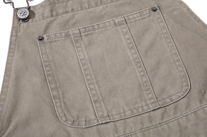 Yiaknis Curved-Leg Overalls with Button Sides - Beige, Army Green