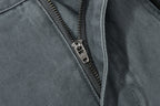 Yiaknis Wide-Leg Cargo Trousers with Mesh Pocket, Dark Grey and Blue – photo 15