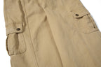 Yiaknis Khaki and Dark Grey Wide-Leg Cargo Trousers with Back Flap Pockets – photo 15