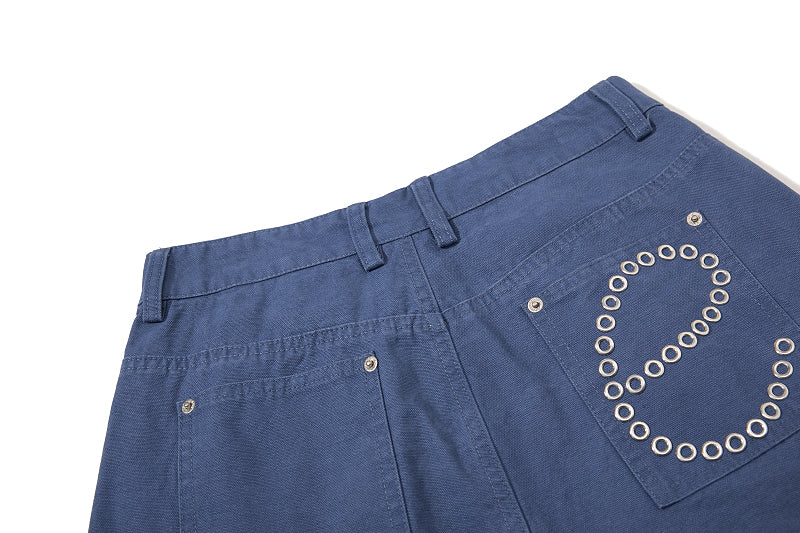 Yiaknis Cropped Cargo Trousers, Drawstring Hems, Blue and Black – photo 15