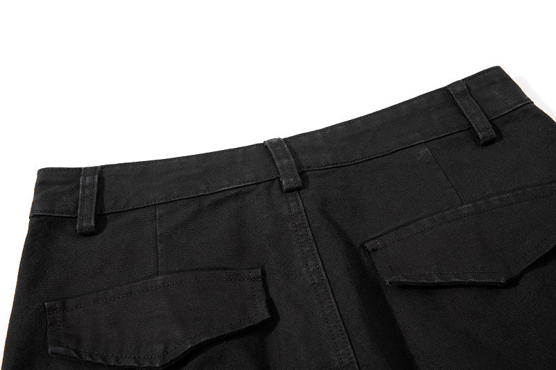 Yiaknis Wide-Leg Trousers with Button Fly and Flap Pockets, Khaki and Black – photo 16