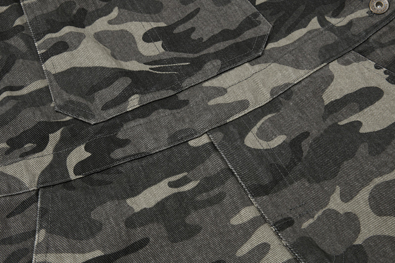 Yiaknis Camouflage Wide-Leg Overalls with Cargo Pockets