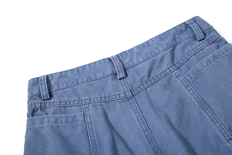 Yiaknis Wide-Leg Cropped Cargo Trousers, Mesh Panel, Blue and Grey – photo 16