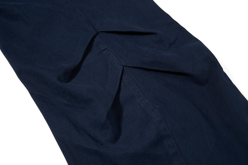 Yiaknis Wide-Leg Trousers with Diagonal Leg Seams, Navy and Dark Grey – photo 16