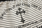 Yiaknis Striped Wide-Leg Trousers, Letter Print, Black and White Stripes – photo 16