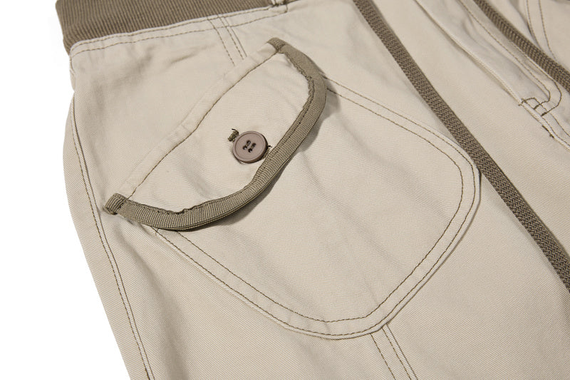 Yiaknis Flared Trousers, Drawstring Waist, Beige and Navy – photo 16
