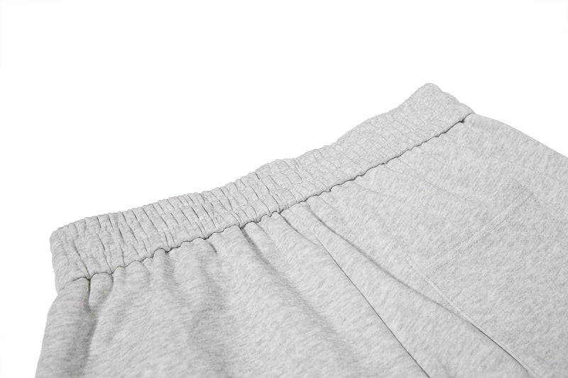 Yiaknis Wide-Leg Sweatpants, Red Side Stripes, Light Grey and Black