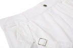 Yiaknis Wide-Leg Cropped Cargo Trousers, Lace-Up Legs, Off White and Black – photo 16