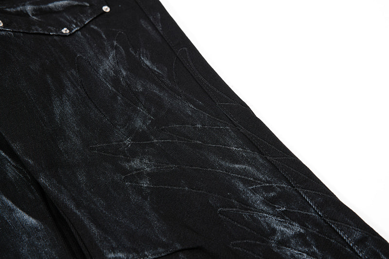 Yiaknis Flared Trousers with Washed Finish, Black and Light Grey – photo 16