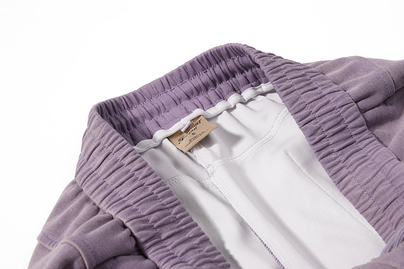 Yiaknis Wide-Leg Sweatpants, Letter Print, Light Purple and Black