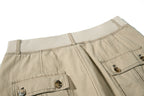 Yiaknis Khaki and Dark Grey Wide-Leg Cargo Trousers with Elastic Back Waist – photo 16