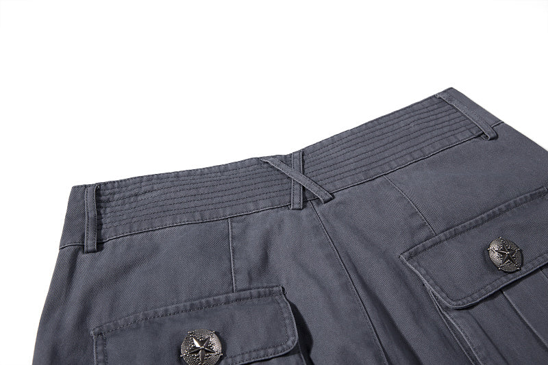 Yiaknis Grey and Brown Wide-Leg Cargo Trousers – photo 16