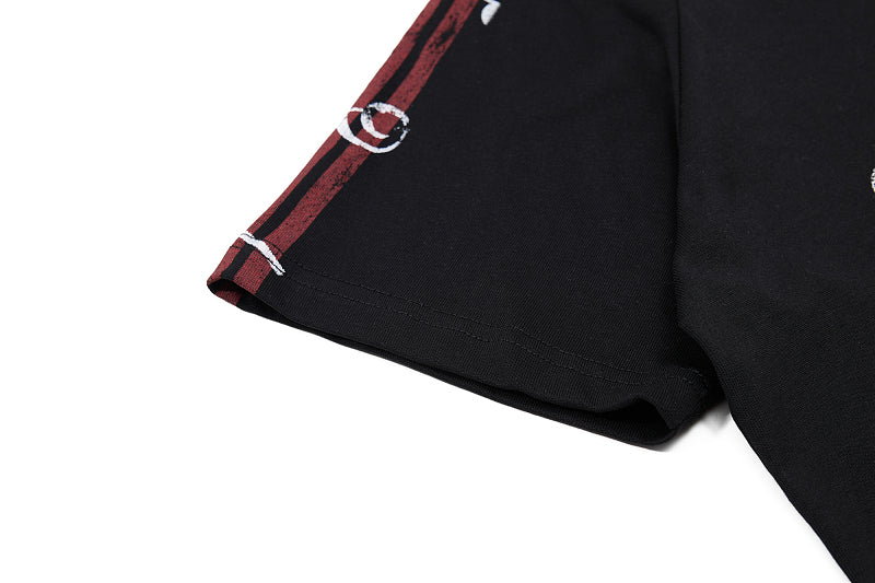 Yiaknis Men's Black and White Polo Shirt, Red Stripe – photo 17