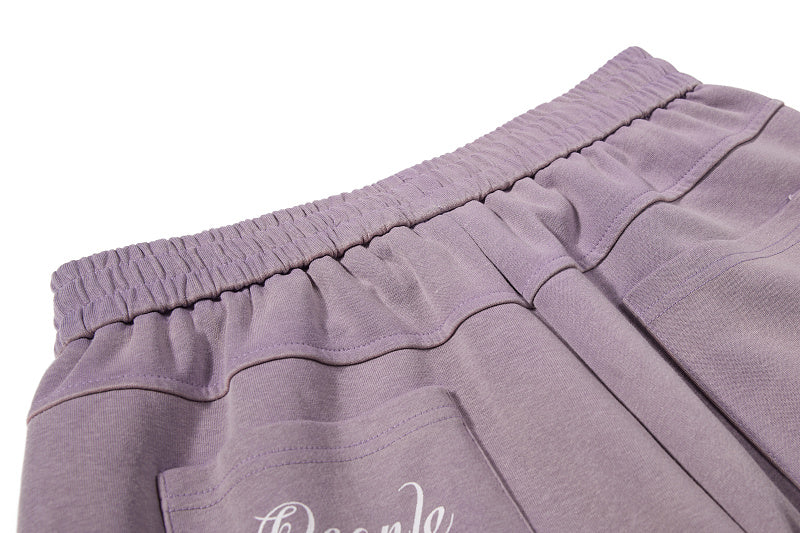 Yiaknis Wide-Leg Sweatpants, Letter Print, Light Purple and Black