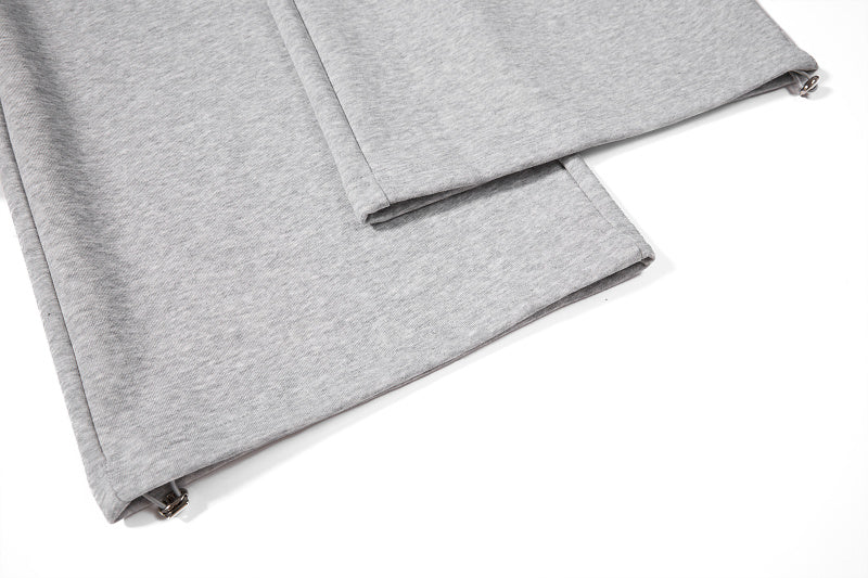 Yiaknis Wide-Leg Sweatpants with Large 13 Print, Light Grey and Blue