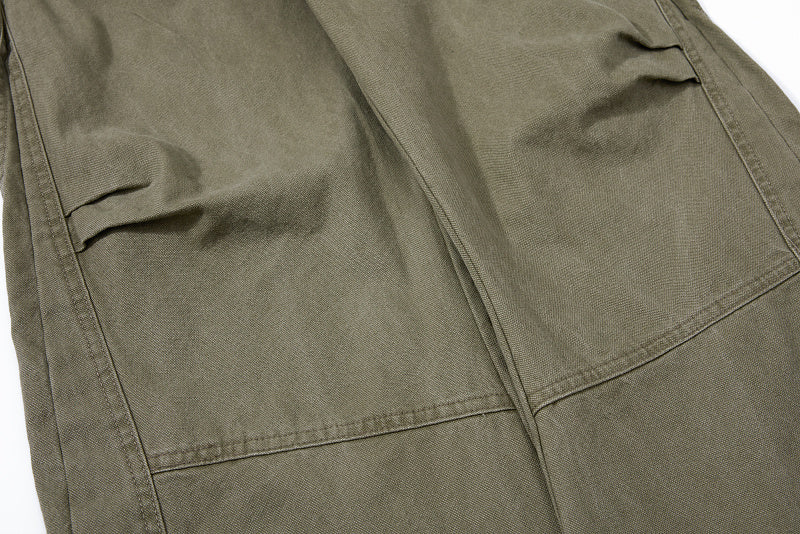 Yiaknis Wide-Leg Trousers with Button Fly and Flap Pockets, Khaki and Black – photo 17