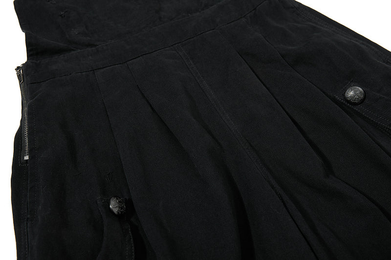 Yiaknis Wide-Leg Cropped Cargo Trousers, Zip Waistband, Black and Off White – photo 17