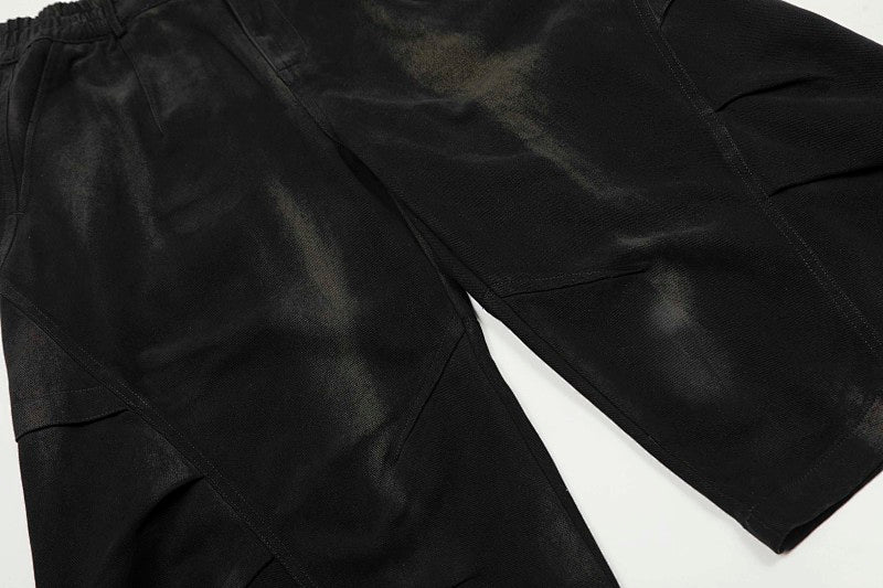 Yiaknis Wide-Leg Black and Washed Dark Grey Capri Pants – photo 17