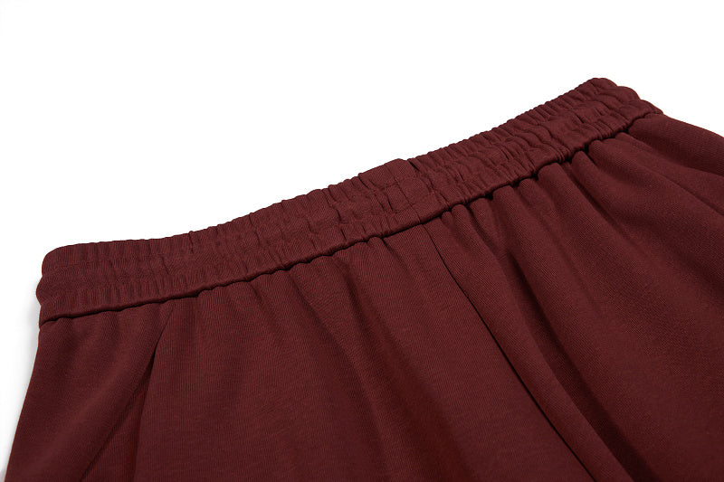 Yiaknis Wide-Leg Sweatpants, Letter Print, Burgundy and Black