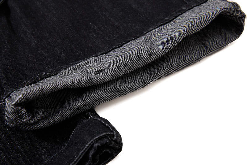 Yiaknis Black Washed Flared Jeans with Buckle Straps