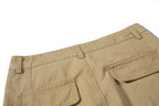 Yiaknis Khaki and Dark Grey Wide-Leg Cargo Trousers with Back Flap Pockets – photo 17