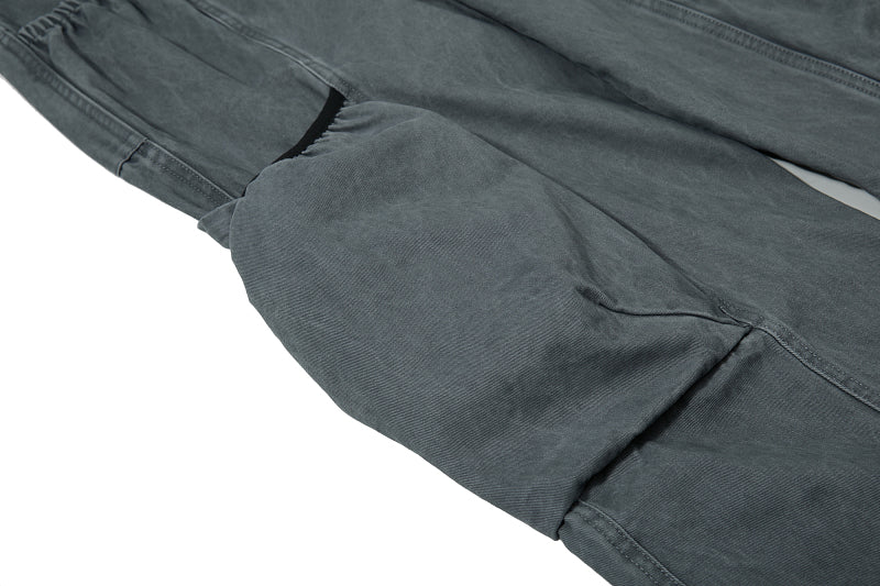 Yiaknis Wide-Leg Cargo Trousers with Mesh Pocket, Dark Grey and Blue – photo 17