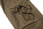 Yiaknis Baggy Wide-Leg Trousers, Drawstring Waist, Khaki and Dark Grey – photo 17