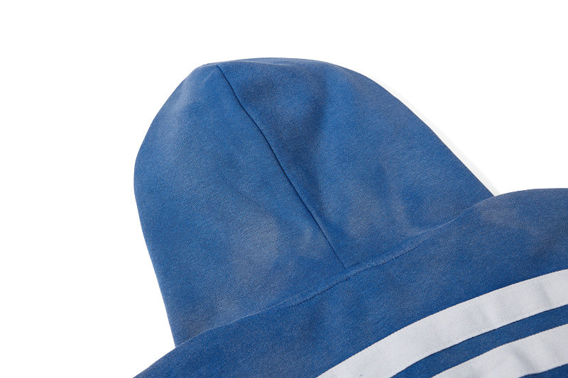 Yiaknis Zip-Up Hoodie and Sweatpants Set, Script Print, Blue and Black – photo 17