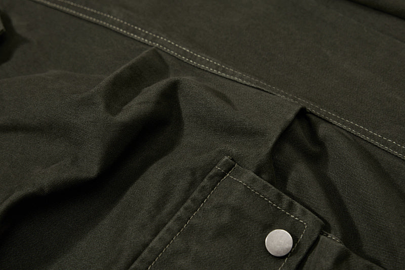 Yiaknis Wide-Leg Cargo Trousers, Snap Pockets, Dark Green and Black – photo 17