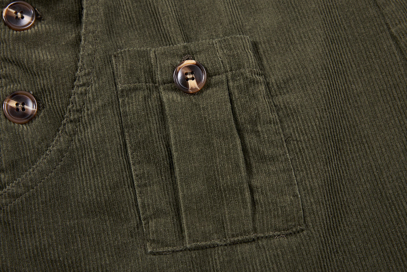 Yiaknis Corduroy Overalls with Adjustable Straps - Army Green, Black