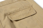 Yiaknis Khaki and Dark Grey Wide-Leg Cargo Trousers with Back Flap Pockets – photo 18