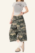 Yiaknis Camouflage Wide-Leg Cargo Capri Pants – photo 18
