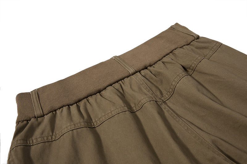 Yiaknis Baggy Wide-Leg Trousers, Drawstring Waist, Khaki and Dark Grey – photo 18