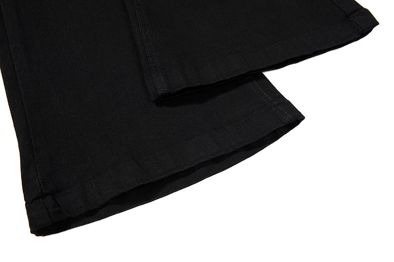 Yiaknis Flared Trousers with Star Studs on Fly Placket, Black – photo 18
