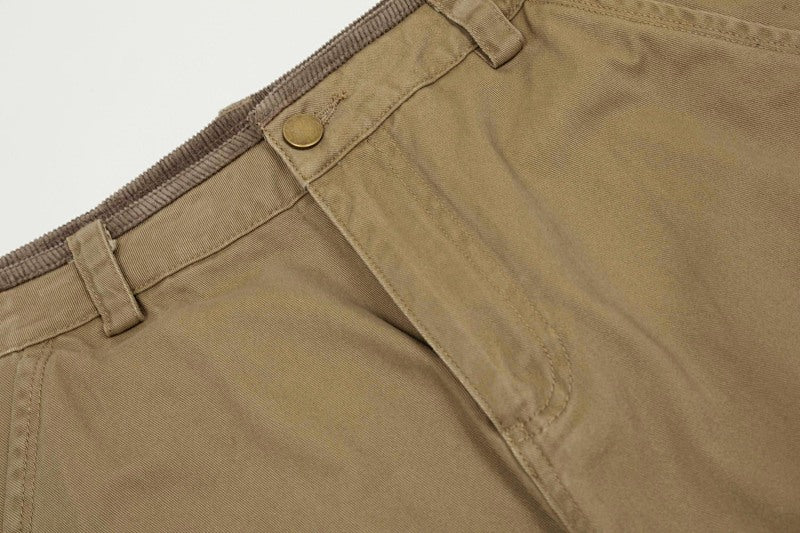 Yiaknis Wide-Leg Cargo Trousers with Flap Pockets, Khaki and Dark Grey – photo 18