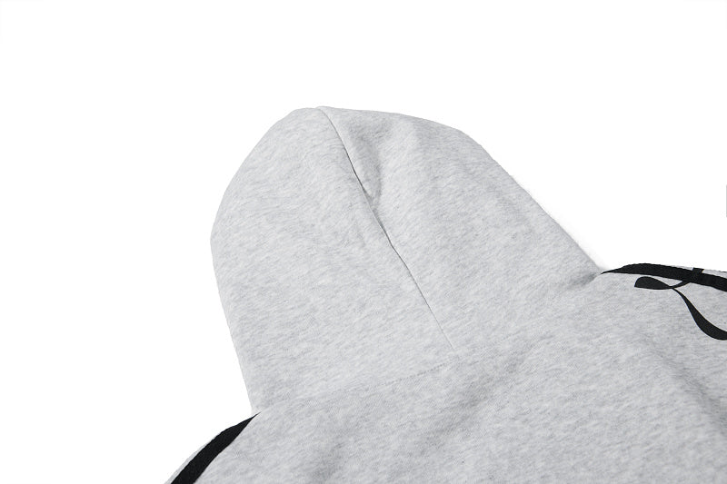 Yiaknis Zip-Up Hoodie and Sweatpants Set, 23 Print, Light Grey and Black