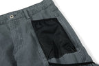 Yiaknis Wide-Leg Cargo Trousers with Mesh Pocket, Dark Grey and Blue – photo 18