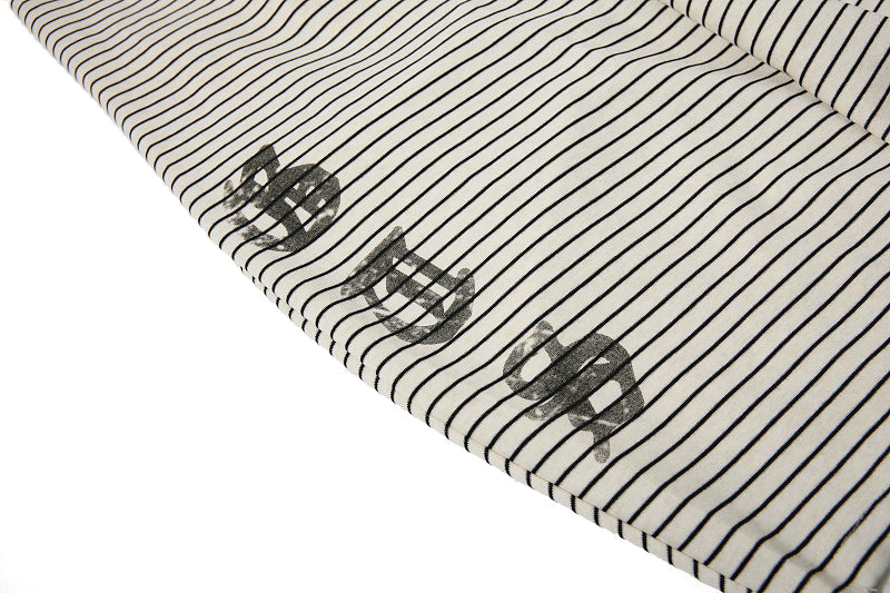 Yiaknis Striped Wide-Leg Trousers, Letter Print, Black and White Stripes – photo 18