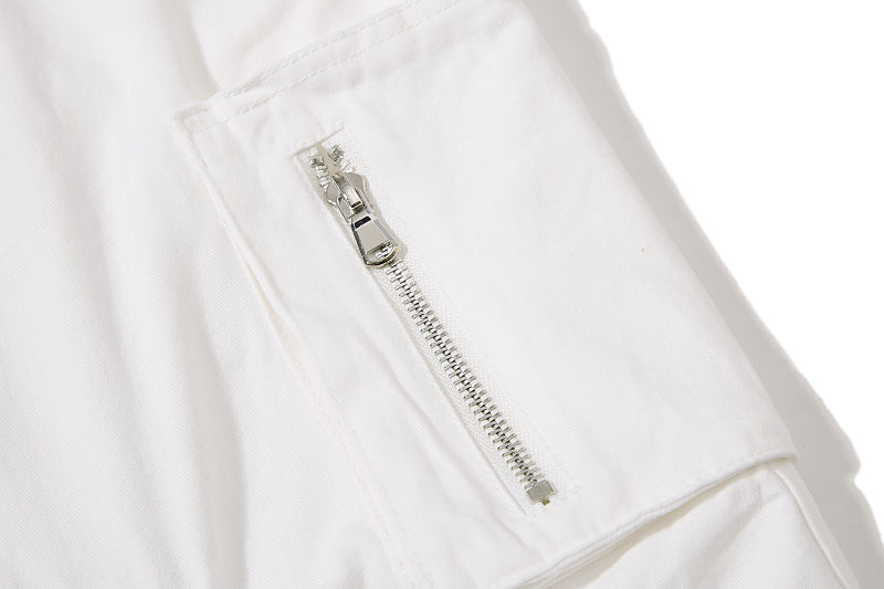 Yiaknis Wide-Leg Cropped Cargo Trousers, Lace-Up Legs, Off White and Black – photo 18