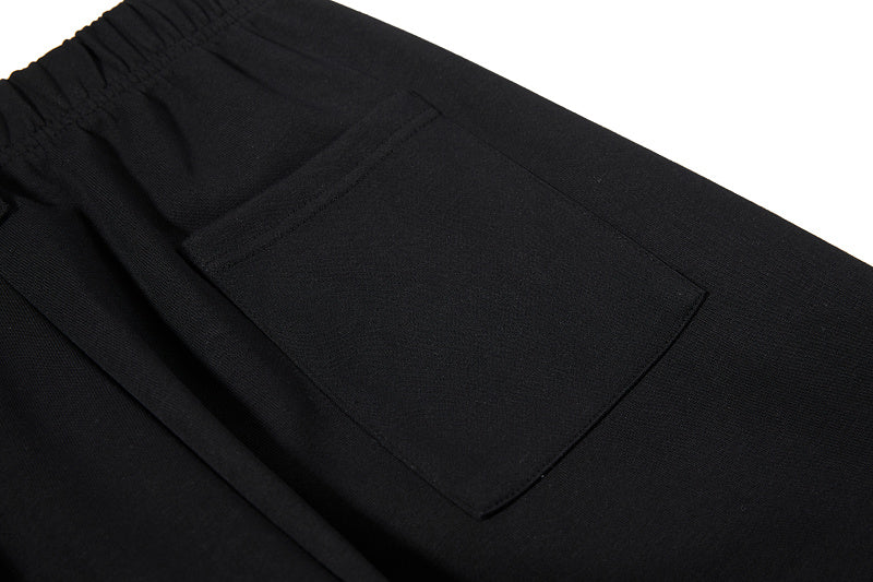 Yiaknis Wide-Leg Sweatpants, Colourful Buttons, Black and Light Grey