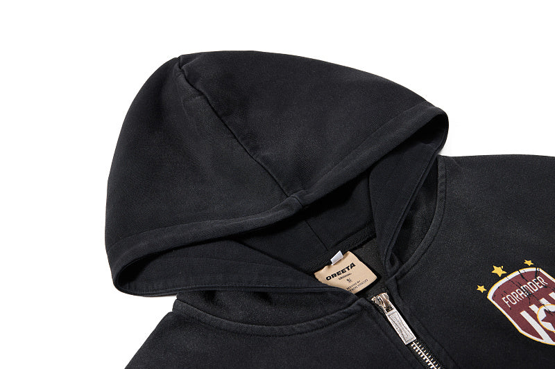 Yiaknis Zip-Up Hoodie and Sweatpants Set, Script Print, Blue and Black – photo 18