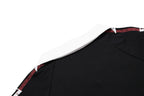 Yiaknis Men's Black and White Polo Shirt, Red Stripe – photo 19