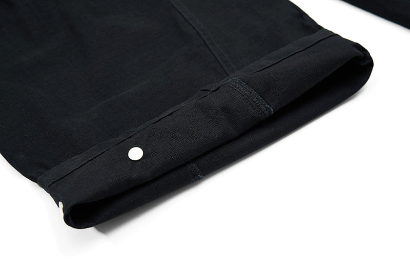 Yiaknis Wide-Leg Overalls with Snap Buttons - Black, Off White