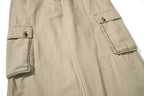 Yiaknis Khaki and Dark Grey Wide-Leg Cargo Trousers with Elastic Back Waist – photo 19