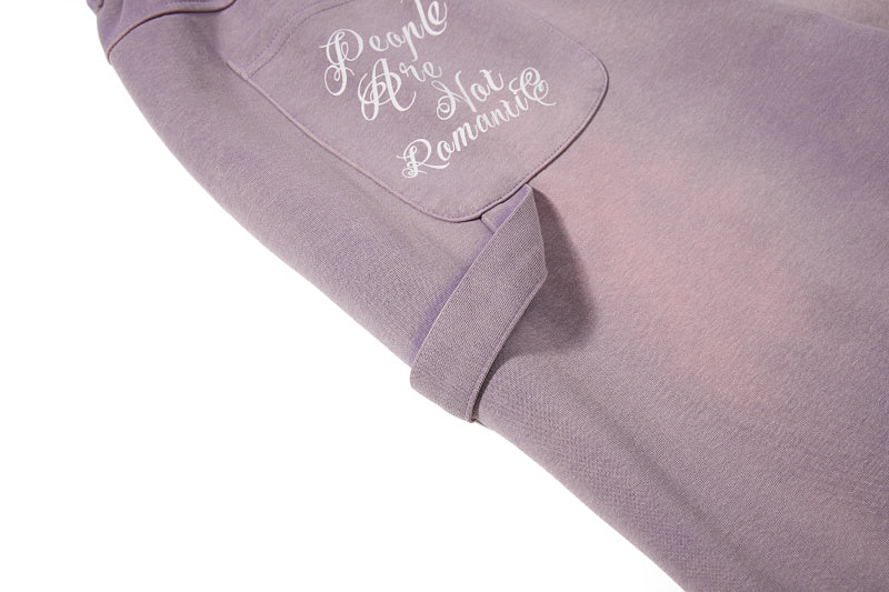 Yiaknis Wide-Leg Sweatpants, Letter Print, Light Purple and Black