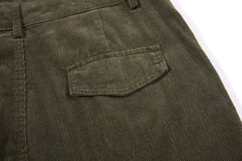 Yiaknis Corduroy Overalls with Adjustable Straps - Army Green, Black