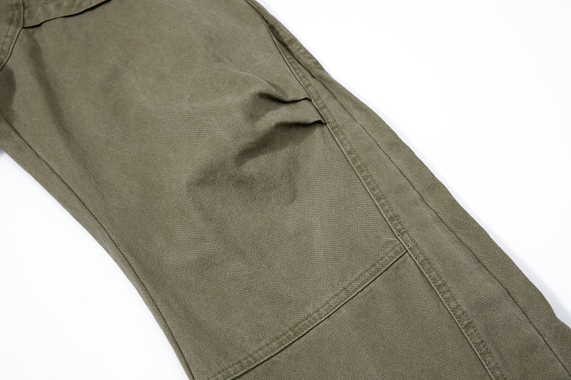 Yiaknis Wide-Leg Trousers with Button Fly and Flap Pockets, Khaki and Black – photo 19