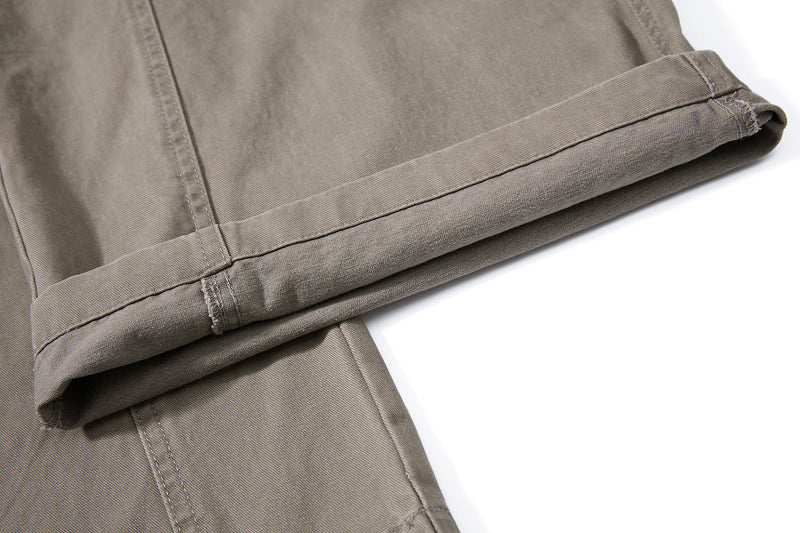 Yiaknis Curved-Leg Overalls with Button Sides - Beige, Army Green